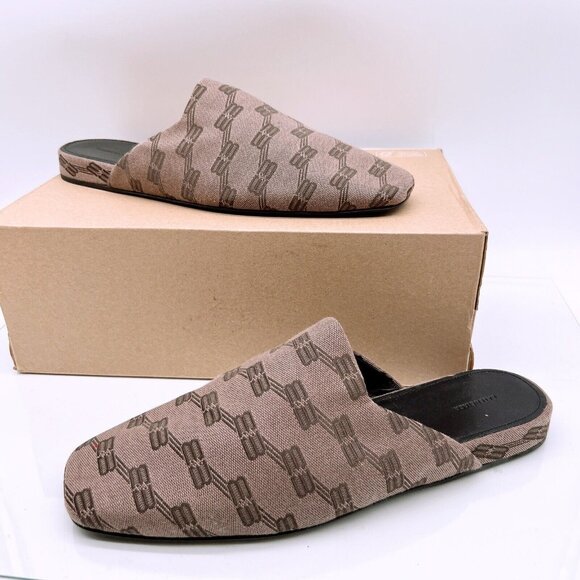Balenciaga Monogram Men's Brown Cosy Logo Jacquard Mule Slipper EU 43 US 11 $925 - Picture 2 of 11